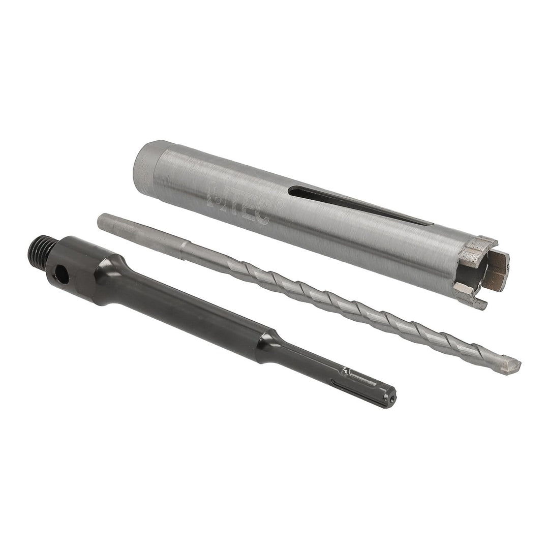 BTEC Diamant Bohrkrone SDS-plus lang (200mm) Aufnahme und Zentrierbohrer Nutzlänge 180 mm Ø 32 mm Be