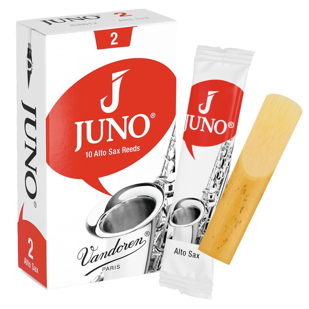 Vandoren Juno JSR612 Rohrblätter für Altsaxophon (für Schüler) 10 Stück Reed Strength 2 Einzelbett,