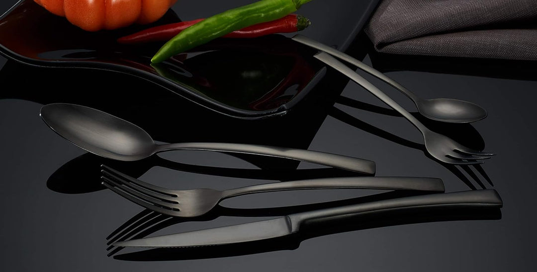 ECHTWERK Tafelbesteck Avelino, Black Edition, 30-teilig, Essbesteck für bis zu 6 Personen, Edelstahl