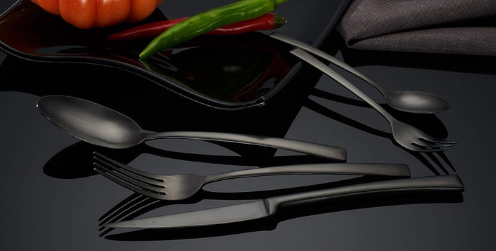 ECHTWERK Tafelbesteck Avelino, Black Edition, 30-teilig, Essbesteck für bis zu 6 Personen, Edelstahl