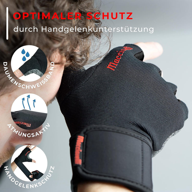 MACCIAVELLI® Fitness Handschuhe Herren Damen - Trainingshandschuhe für Krafttraining, Kraftsport, Bo