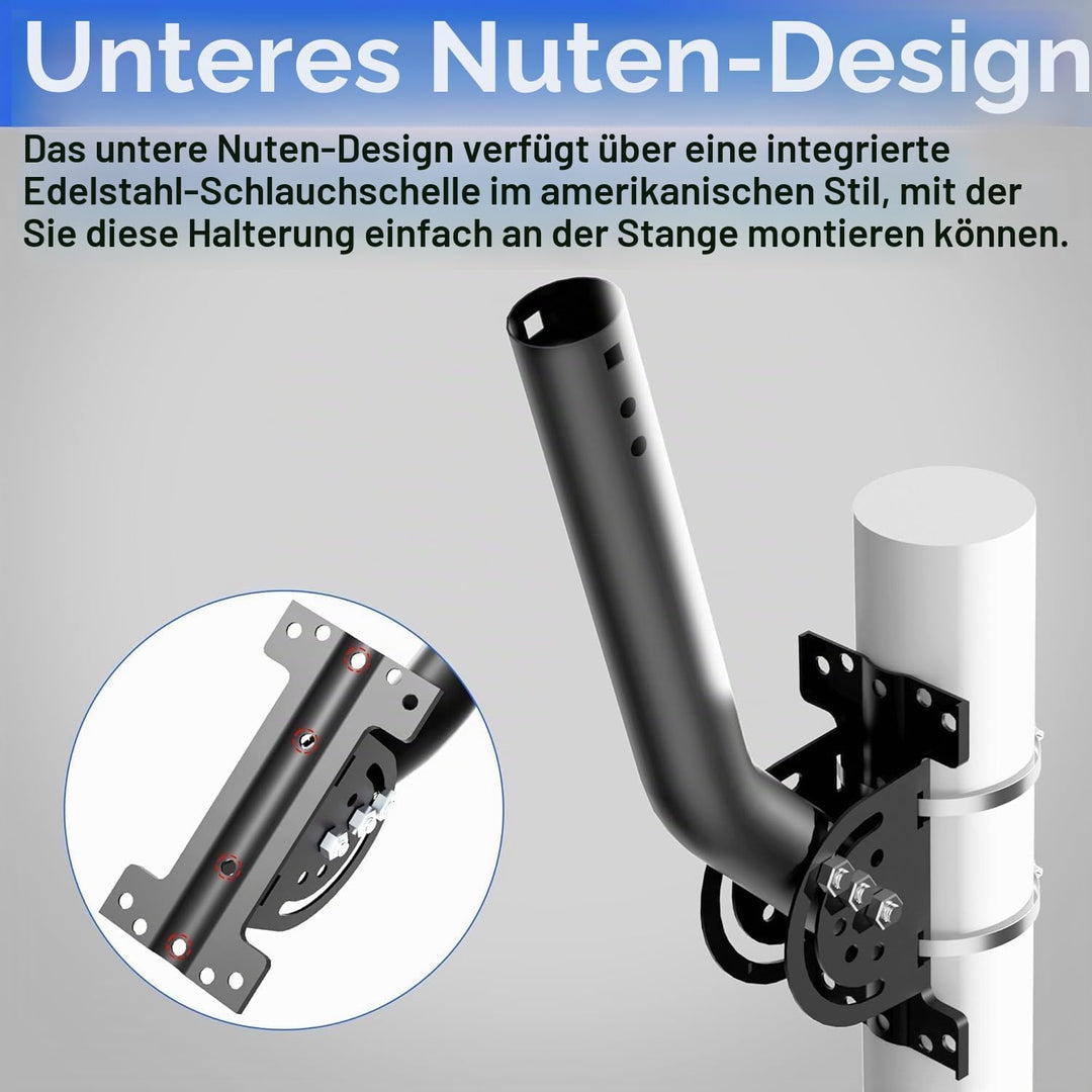 Verstärkter Antennenstab – J-Tube-Stab aus Vollmastell (3,5 cm x 30 cm), ideal für Installation an W