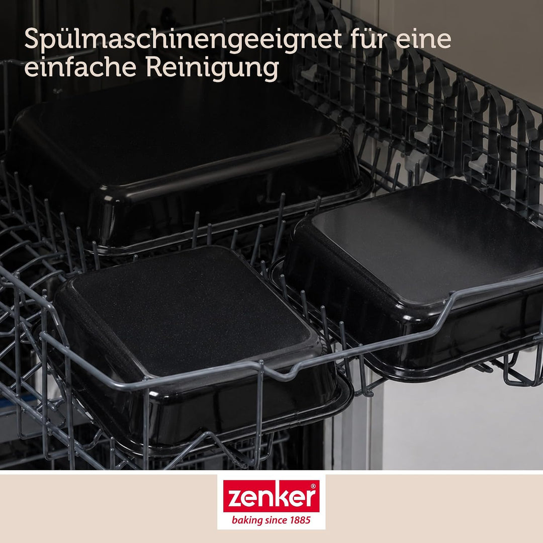 Zenker XXL Bräter Emaille (40 x 8 x 34 cm) SPECIAL COOKING, rechteckige Ofenform mit Emaille-Versieg