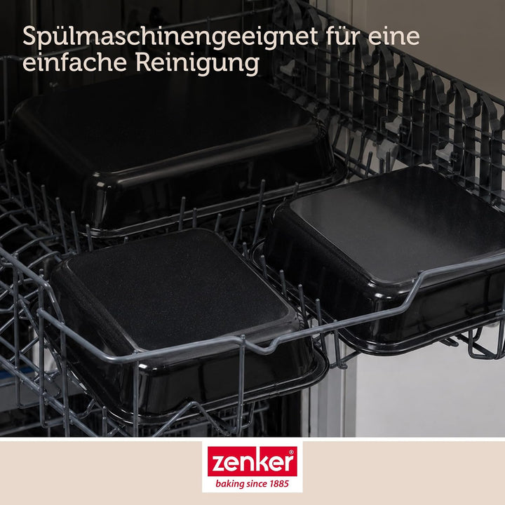 Zenker XXL Bräter Emaille (40 x 8 x 34 cm) SPECIAL COOKING, rechteckige Ofenform mit Emaille-Versieg