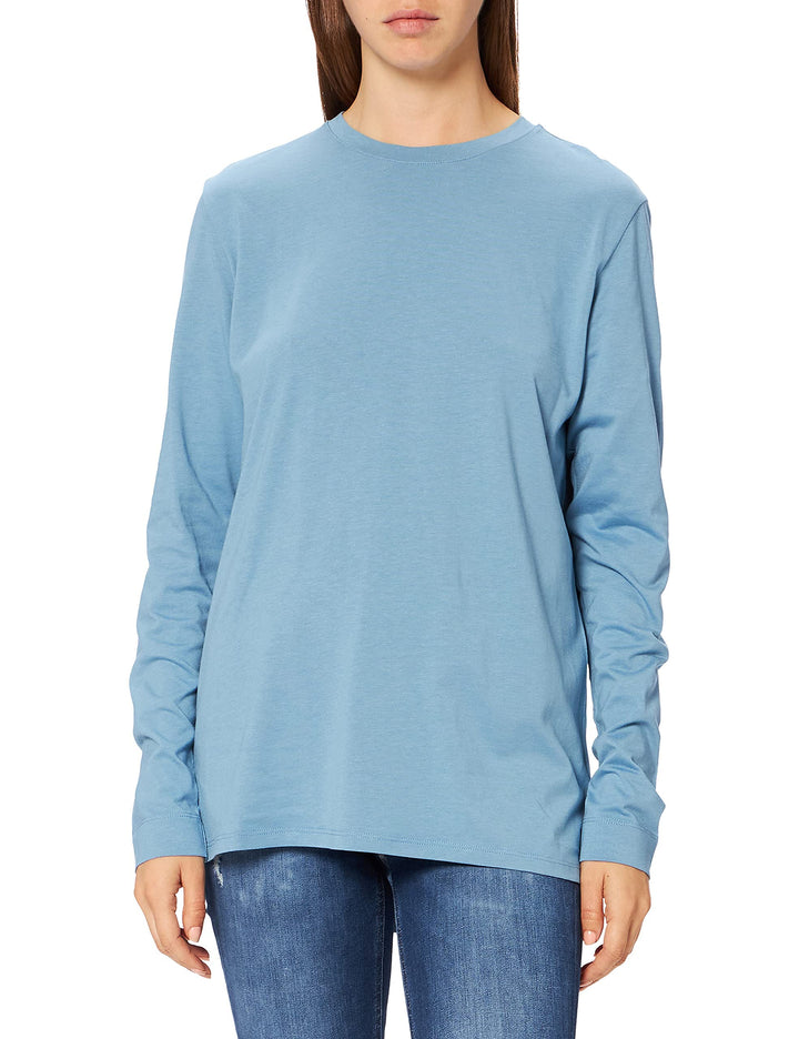 Marc O'Polo Damen W-Shirt Ls Crew-Neck Pyjamaoberteil S Blau, S Blau