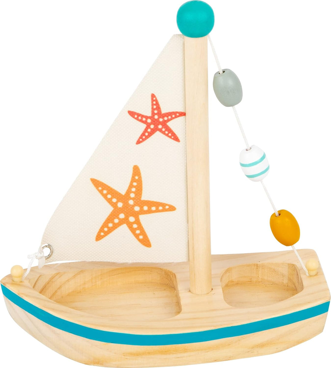 small foot Wasserspielzeug Segelboot "Seestern" aus Holz, Badespielzeug , für Kinder ab 24 Monaten,