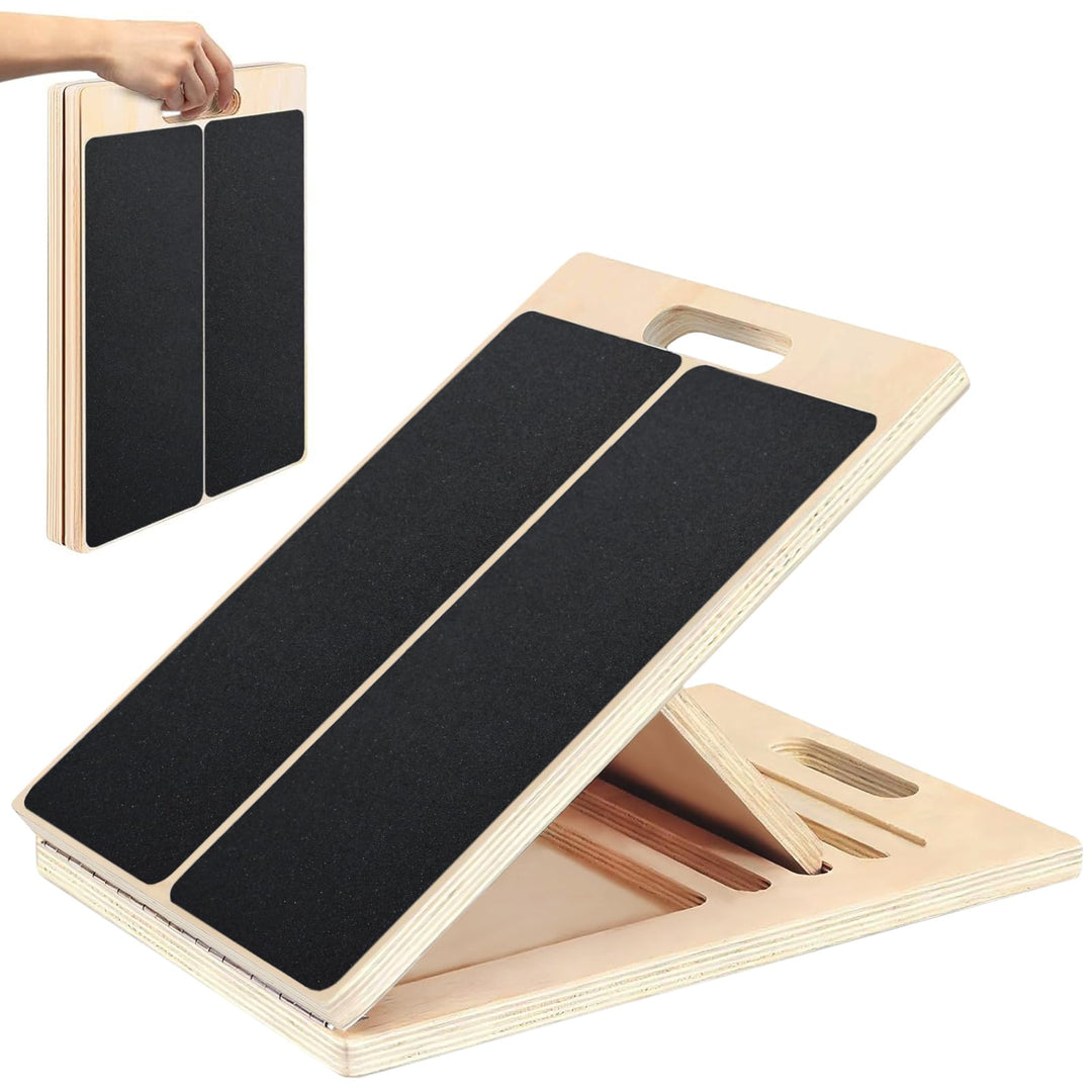 Wadendehner Schrägbrett, Holz Verstellbar Slant Board mit 5 Winkeln, Rutschfestes Wadendehner für Er