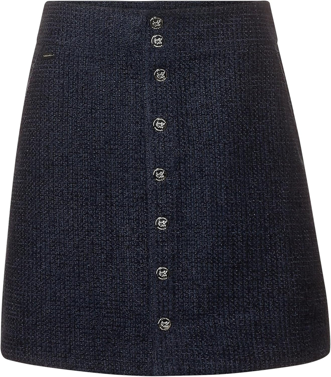 Street One Damen A-Shape_solid Bouclè Rock 36W Deep Blue (Blau), 36W Deep Blue (Blau)