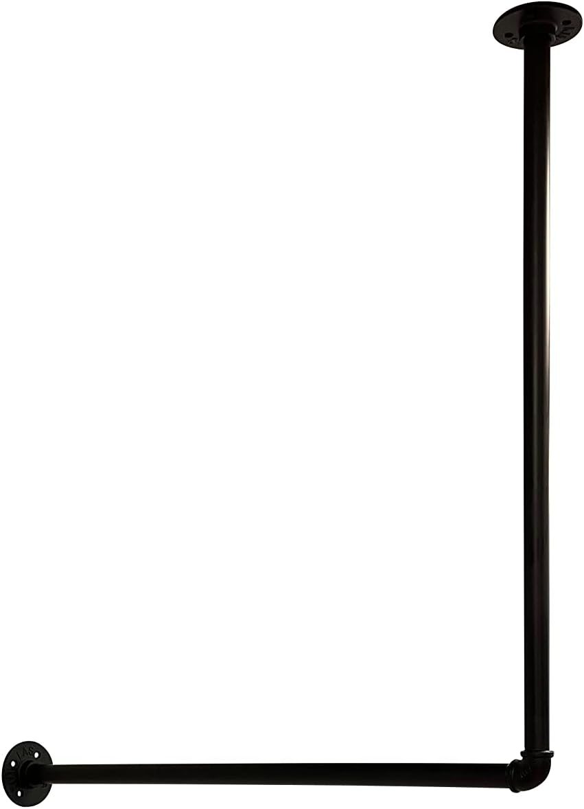Kleiderstange Garderobe Industrie Design für Ecke Wand Decke L-Form | Breite 60 cm x Höhe 30 cm | Ga