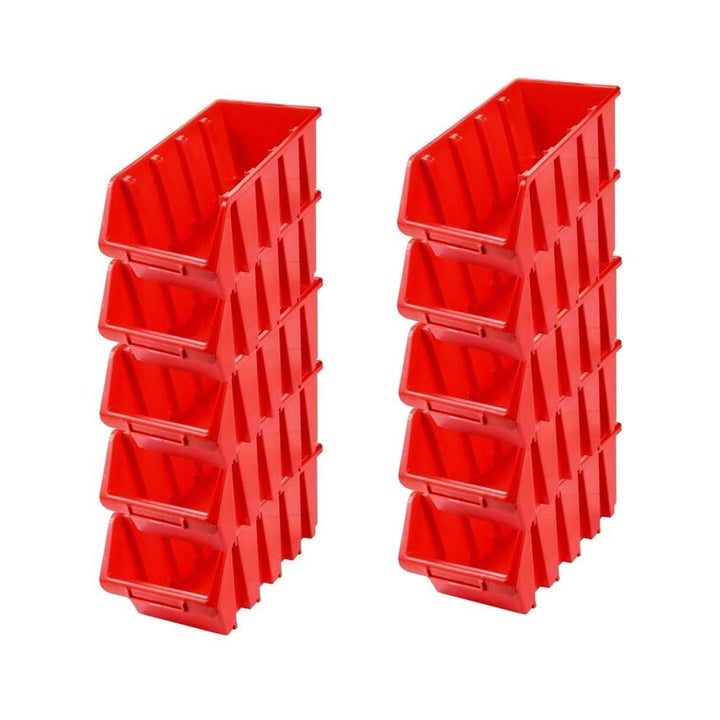 PROREGAL SuperSparSet 10x Sichtlagerbox 4 | HxBxT 15,5x20,4x34cm | Rot | Sichtlagerbehälter Sichtlag
