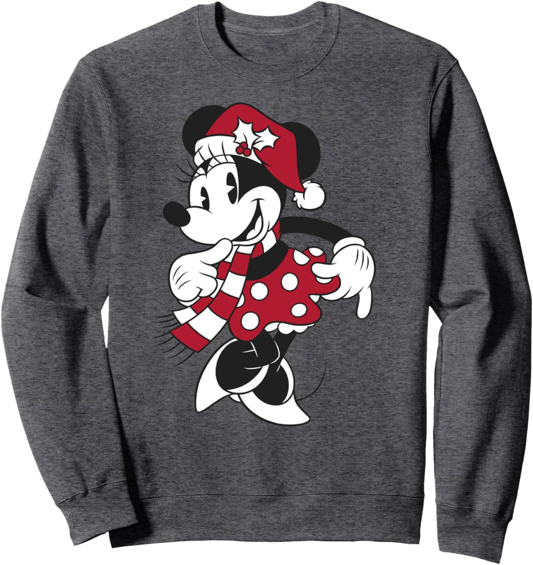 Disney Mickey And Friends Christmas Minnie Santa Hat Sweatshirt