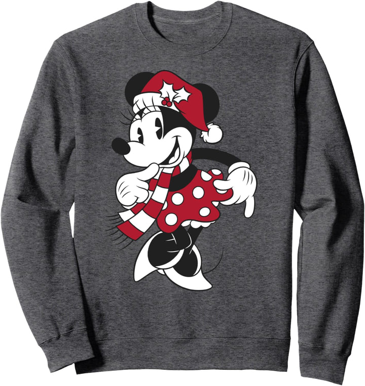 Disney Mickey And Friends Christmas Minnie Santa Hat Sweatshirt