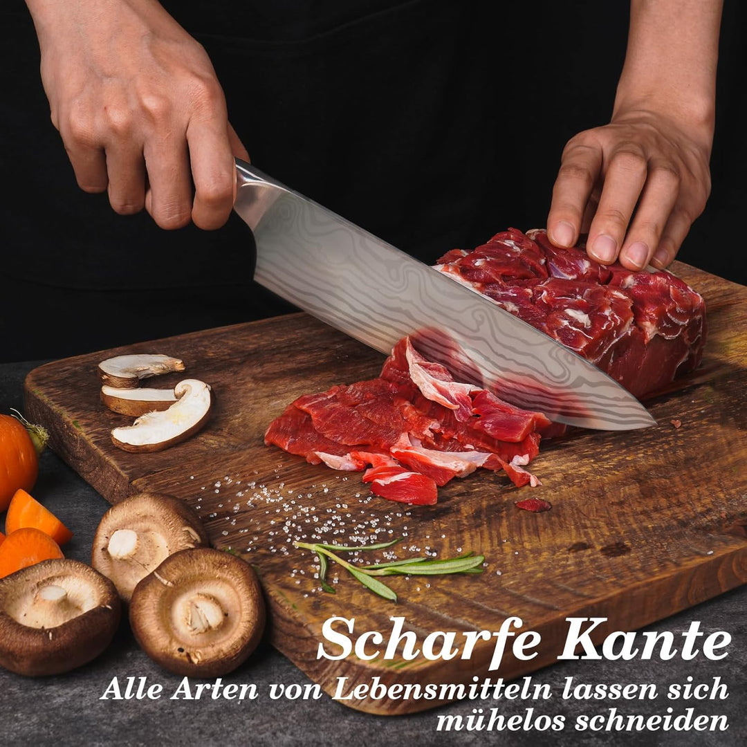 Küchenmesser Scharf Männer Geschenke Weihnachten, 34cm Kochmesser Profi Messer Weihnachtsgeschenke f
