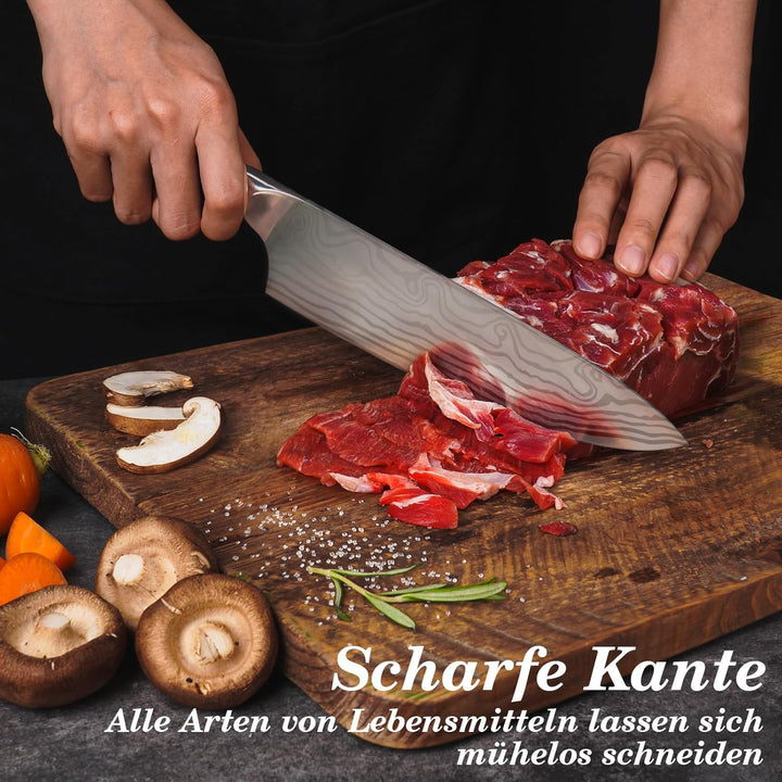 Küchenmesser Scharf Männer Geschenke Weihnachten, 34cm Kochmesser Profi Messer Weihnachtsgeschenke f