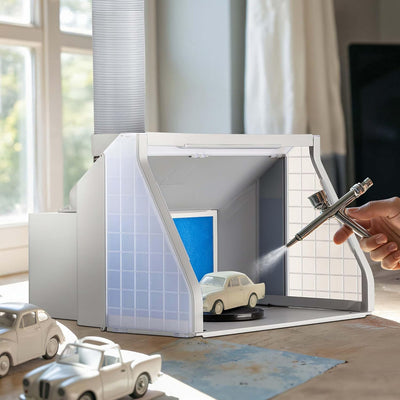 Wiltec Absauganlage 9m³/min, LED-Beleuchtung mit AN/Ausschalter, Zweistufenschalter, Doppellüfter