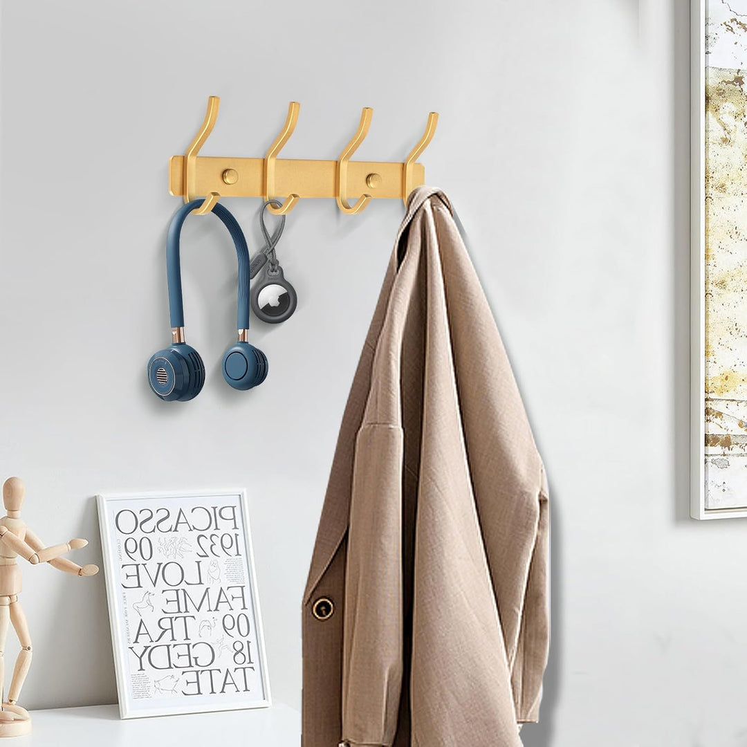 Garderobenhaken Edelstahl, Hakenleiste Kleiderhaken Wand mit 4 Haken, Garderobe Garderobenleiste Wan