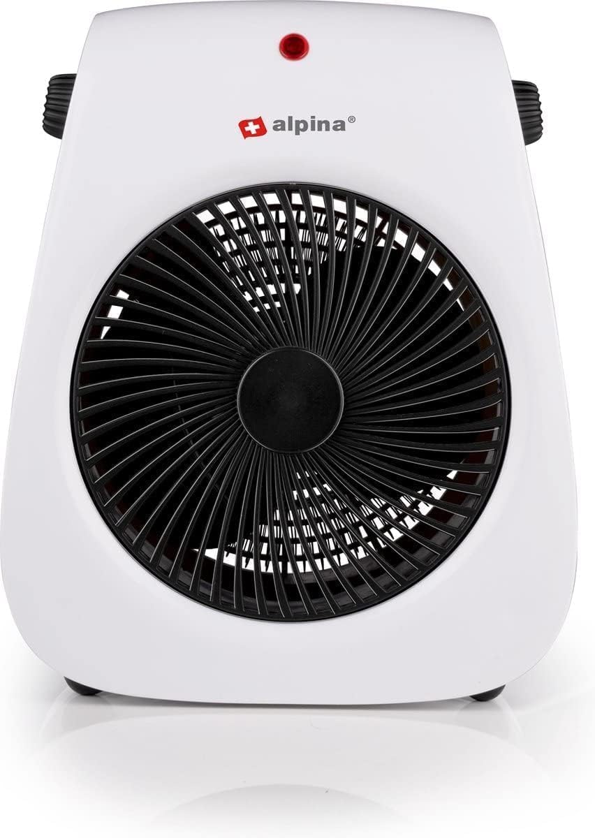alpina Heizlüfter Elektroheizung - max 2000W - Heizung und Kühlung - bis zu 20m2, Weiss & Schwarz He