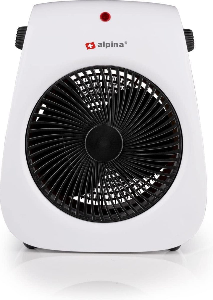 alpina Heizlüfter Elektroheizung - max 2000W - Heizung und Kühlung - bis zu 20m2, Weiss & Schwarz He
