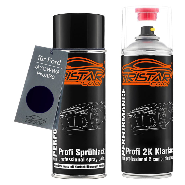 TRISTARcolor Autolack 2K Spraydosen Set für Ford JAYCWWA / PNJAB0 Panther Black Perl Basislack 2 Kom