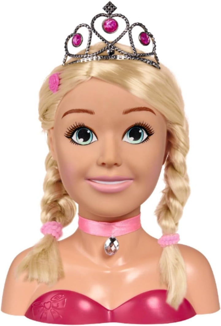 Simba 105560177 - Steffi Love Girls Prinzessin Schmink-& Frisierkopf, Stylingkopf mit Make-Up, 5x Ha