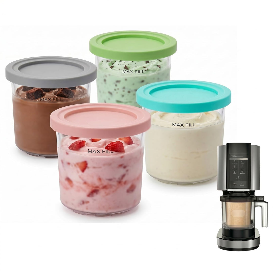 4er-Set Eisbehälter Kompatibel mit NC301 NC300 NC299AMZ, 473ml Eiscremebehälter Behälter BPA-frei, A