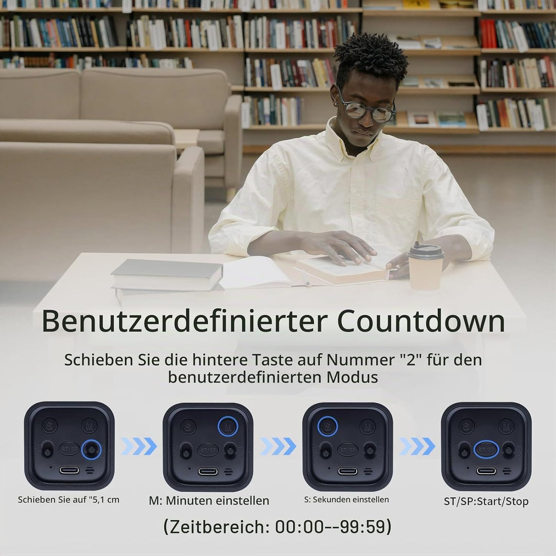 Productivity Timer, Pomodoro Timers Cube Timer Würfel, Flip Schwerkraft Sensor, Stumm,Vibriert und T