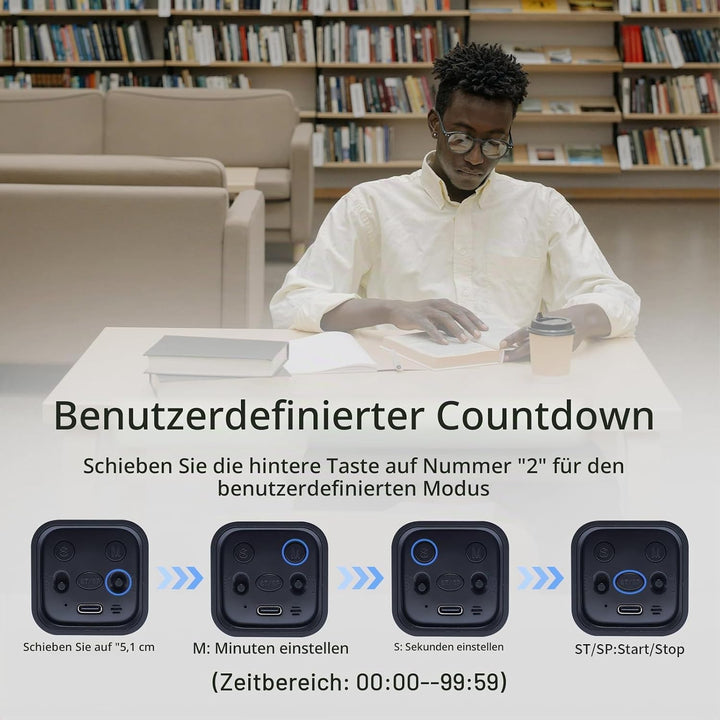 Productivity Timer, Pomodoro Timers Cube Timer Würfel, Flip Schwerkraft Sensor, Stumm,Vibriert und T