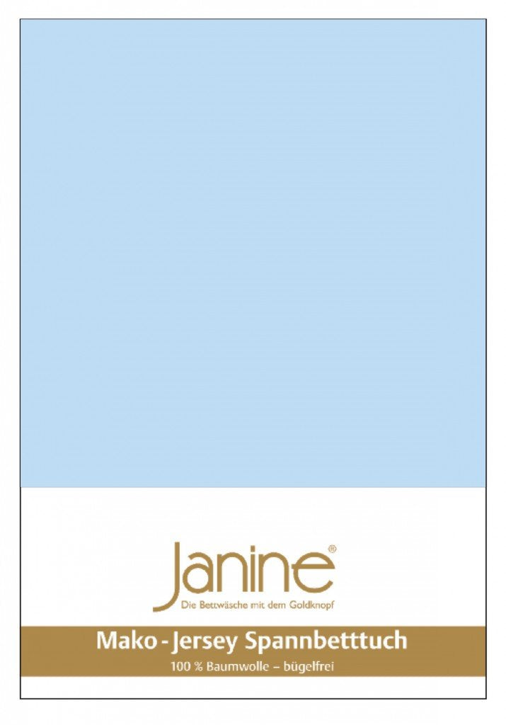 Janine Spannbetttuch 5007 Mako Jersey 140/200 bis 160/200 cm hellblau Fb. 12 140/200 cm - 160/200 cm