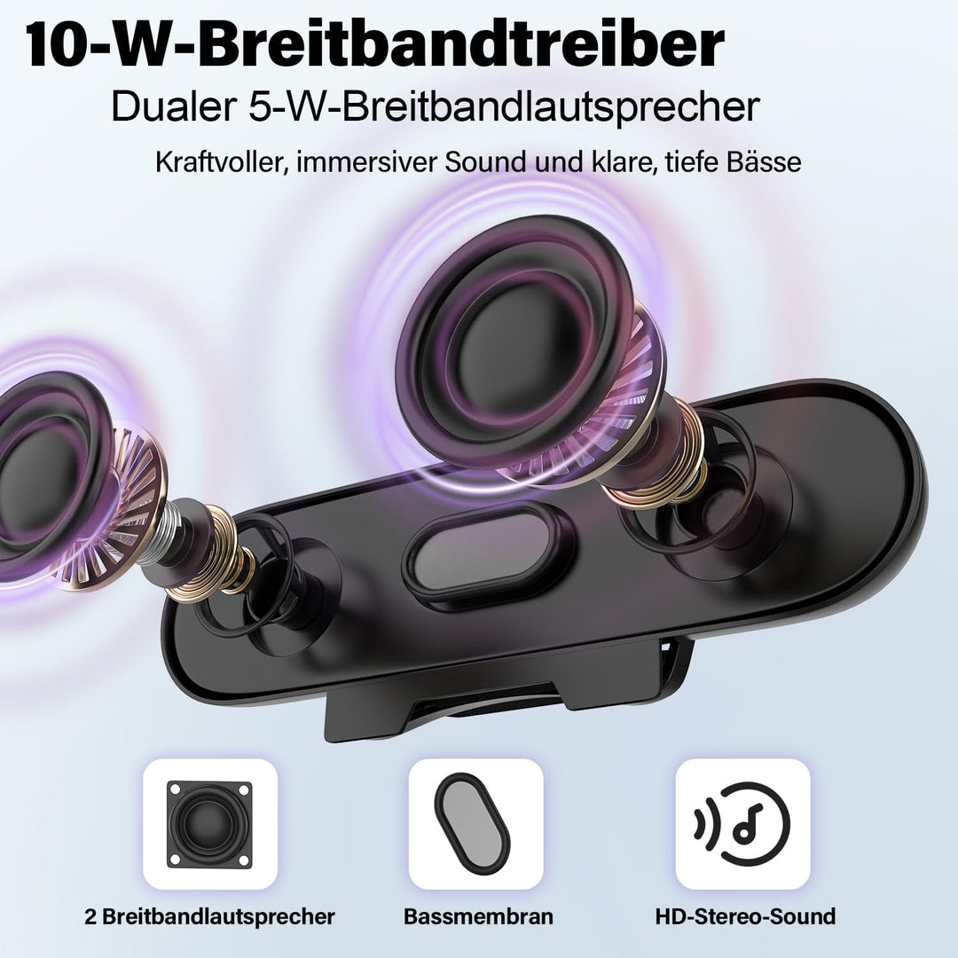 ZETIY PC Lautsprecher, USB Computer Lautsprecher mit USB-Einspeisung, Portable Mini Soundbar mit Cli