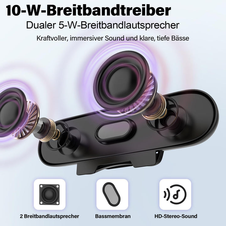ZETIY PC Lautsprecher, USB Computer Lautsprecher mit USB-Einspeisung, Portable Mini Soundbar mit Cli
