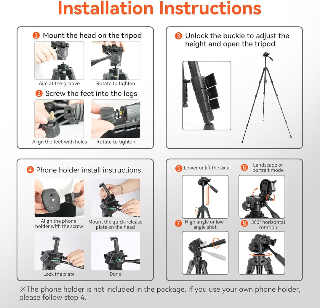 Nuroum Webcam Stativ, 45-130cm Verstellbare Höhe, Leichter Rutschfester Ständer für C40/C46/V21-AF/V
