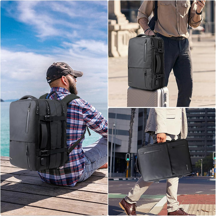 KINGSLONG Handgepäck Rucksack Vakuum 40L Laptop Rucksack 19 Zoll Herren Damen Flugzeug Erweiterbar W