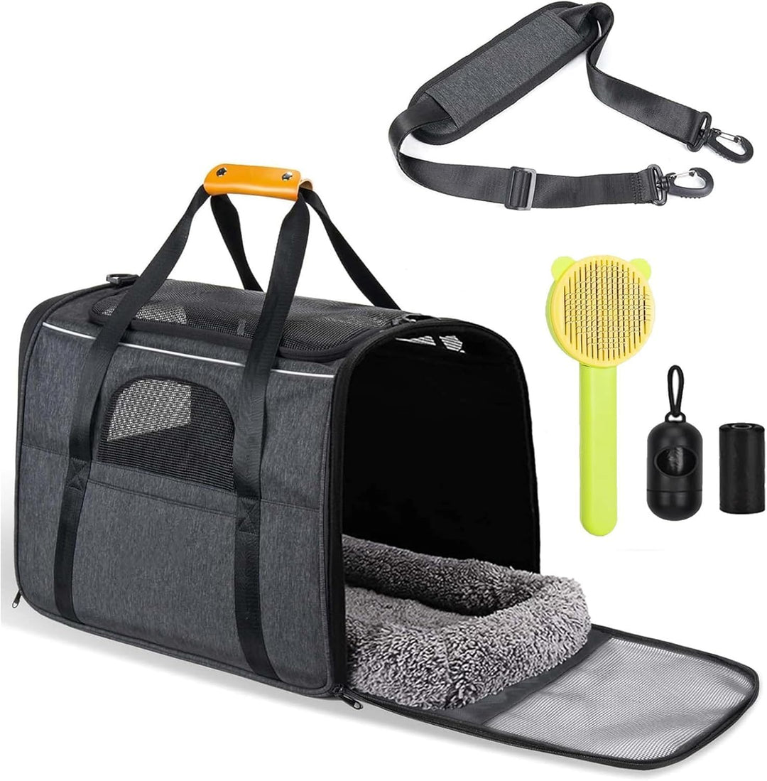Hundetasche katzentasche Transportbox mit Katze-Tragetasche Airline genehmigt für mittlere, kleine H