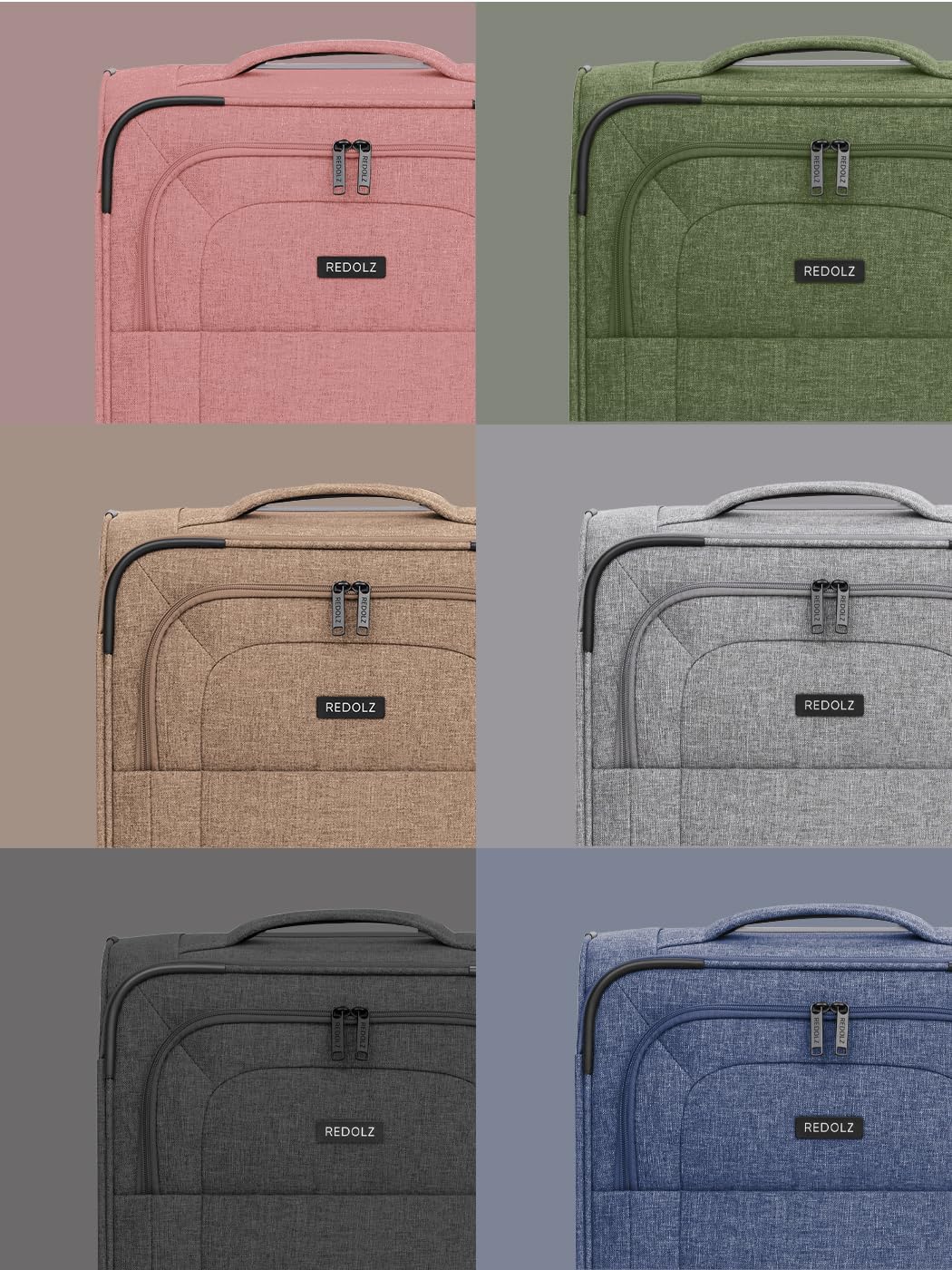 REDOLZ MEDIUM Weichschalen Koffer für Männer & Frauen | Leichter Trolley 67 cm mit 4 Doppelrollen &
