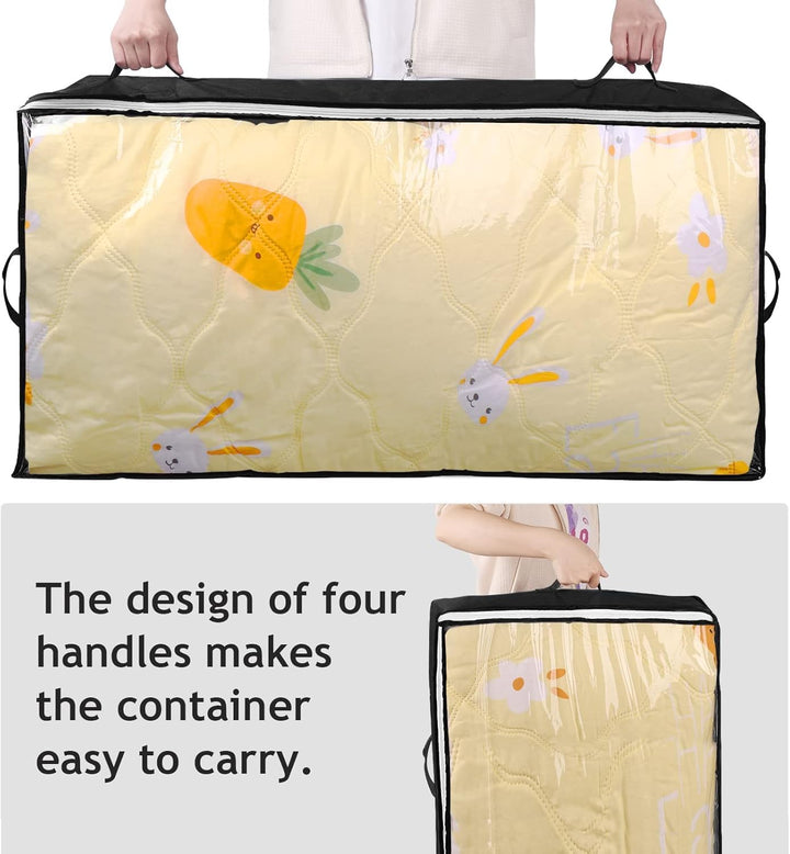 Budding Joy 6 Stück 90L Unterbettkommode, Aufbewahrungsbox mit Deckel Faltbare Unterbett Aufbewahrun