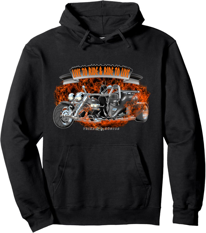 Live To Ride & Ride To Live Triker Halloween Edition Pullover Hoodie
