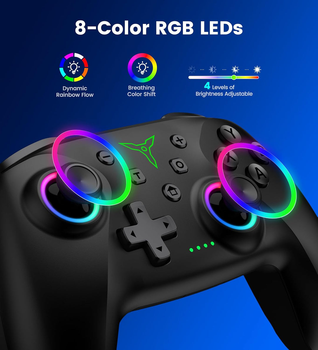 PC Controller mit Halter, Controller PC Wireless mit Hall Joystick Trigger, Kein Drift und Dead Zone