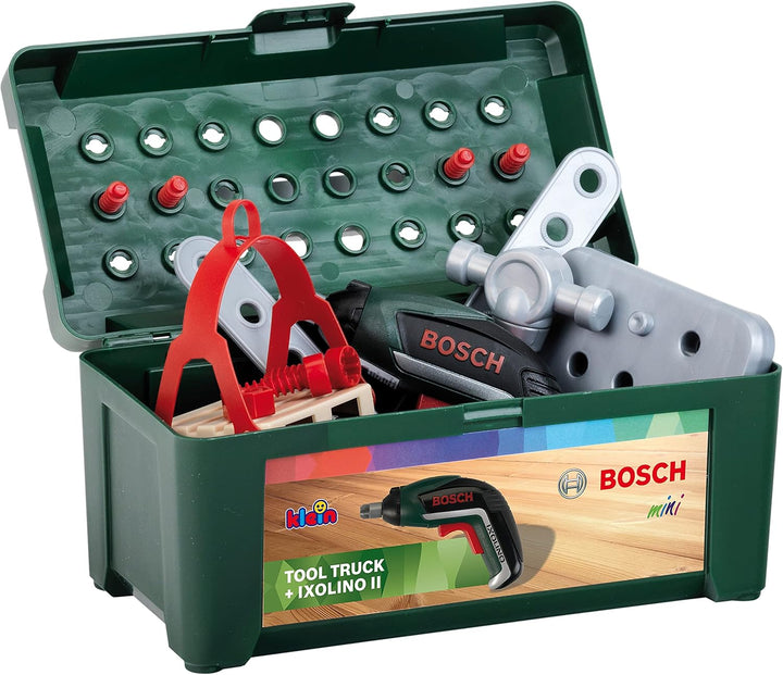 Theo Klein 8640 Bosch Schraubtruck Spiel-Set mit Ixolino I Konstruktions-Spielzeug mit Werkzeug, Gab