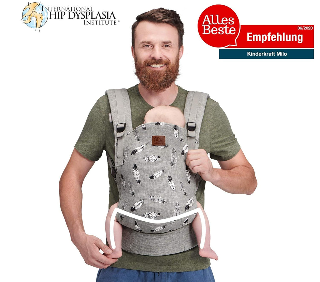 kk Kinderkraft Babytrage MILO Rückentrage Bauchtrage für Säuglinge und Kleinkinder Baby Carrier Kind