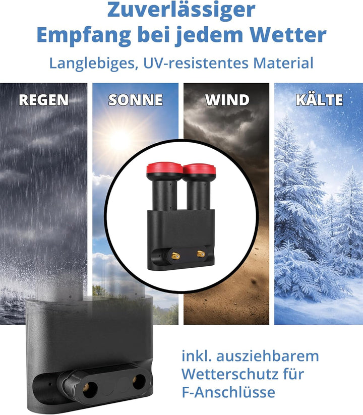 Megasat Diavolo Monoblock Twin-LNB (0,1dB) Schwarz, Rot