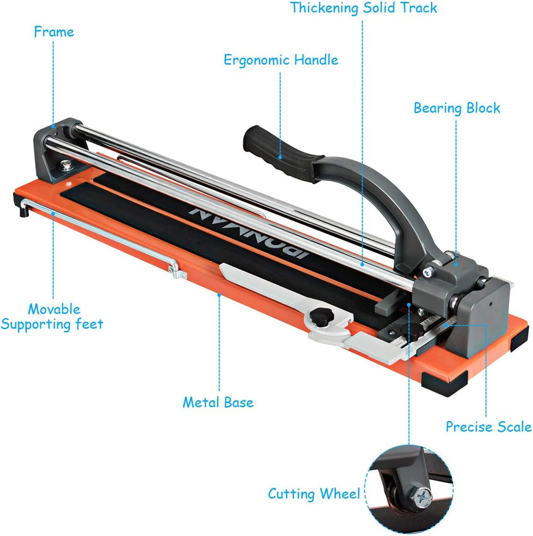 DREAMADE Manueller Fliesenschneider, Schnittstärke bis zu 210mm & Schnittlänge bis 61cm, Fliesenschn