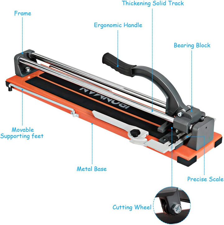 DREAMADE Manueller Fliesenschneider, Schnittstärke bis zu 210mm & Schnittlänge bis 61cm, Fliesenschn