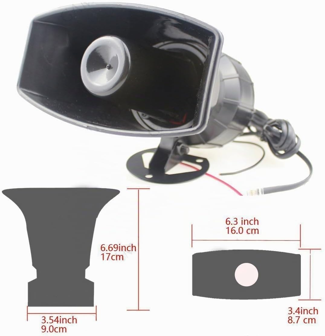 Yida 12V 80W 7 Tone Sound Auto Sirene Fahrzeug Horn mit Mic PA Lautsprechersystem Emergency Sound Am