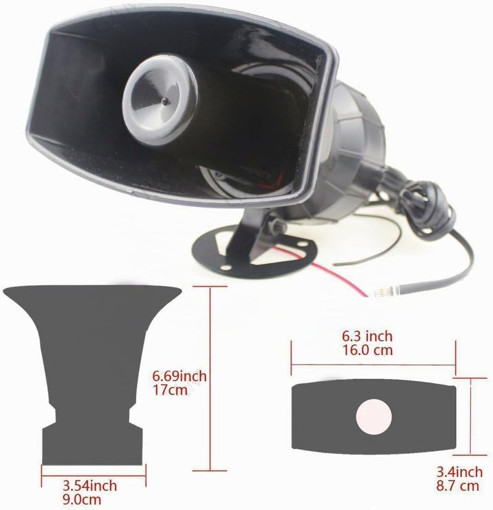Yida 12V 80W 7 Tone Sound Auto Sirene Fahrzeug Horn mit Mic PA Lautsprechersystem Emergency Sound Am