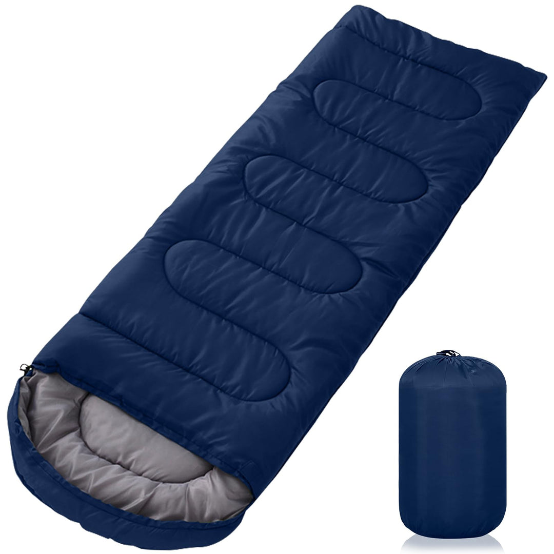 Dunkel Blau 220x85cm Wasserdichter Schlafsack mit Kompressionsbeutel, 3 Jahreszeiten Schlafsack 1.6k