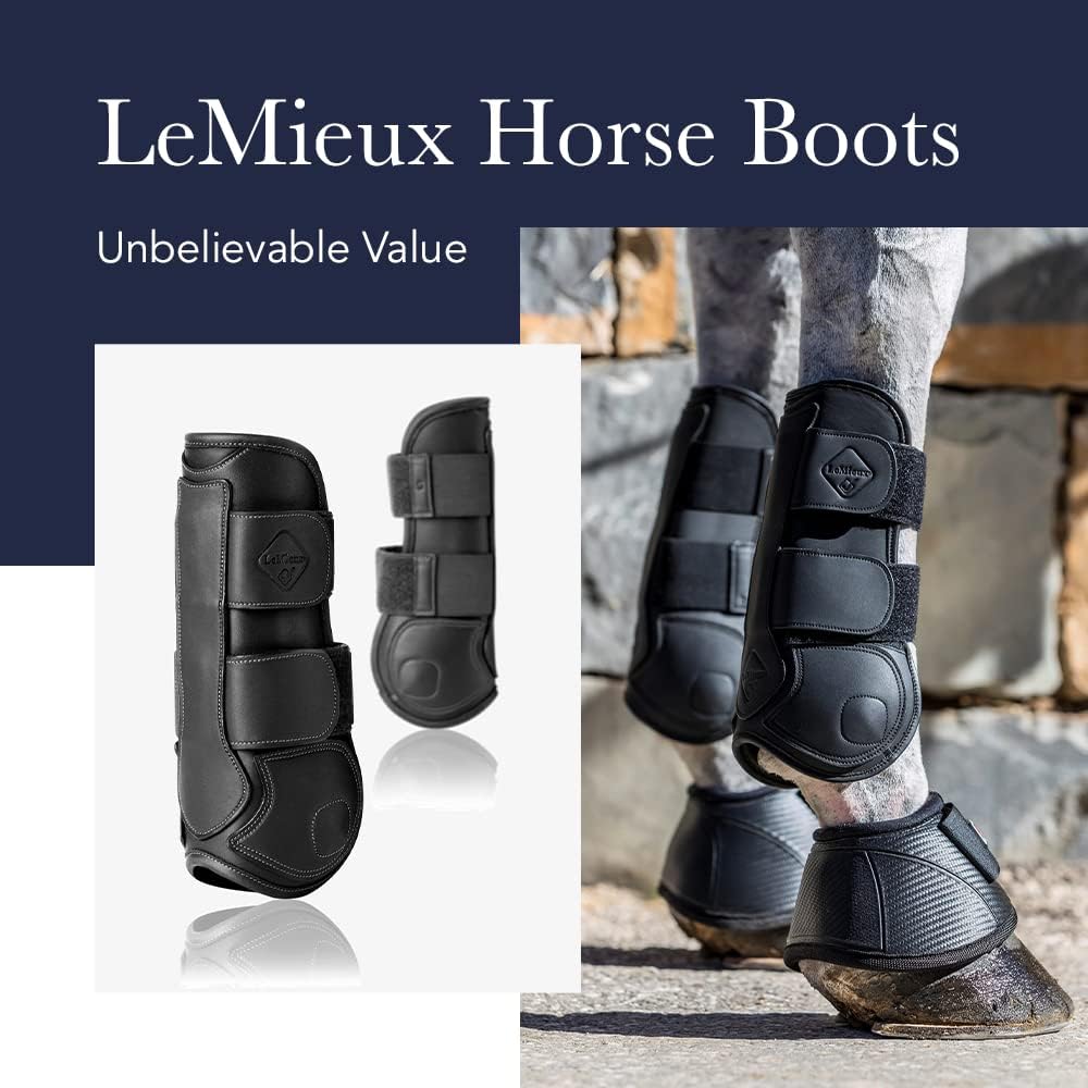 LeMieux Derby Projump Sehnenschuhe, 1 Paar Springstiefel, X-Small Black Junior Pro