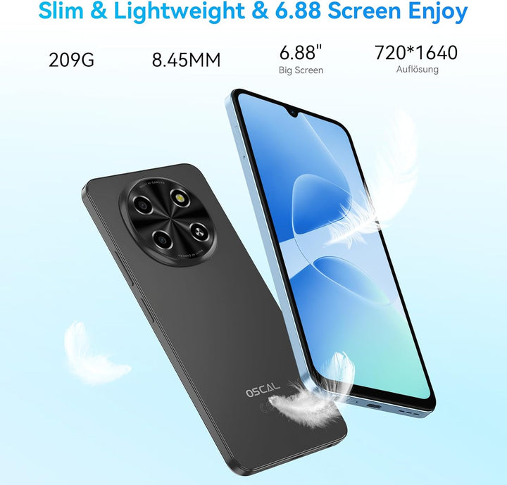 OSCAL Tiger 8 24GB+128GB/2TB TF Smartphone 5G Ohne Vertrag, 6,88 Zoll 120Hz Augenschutz-Display, And
