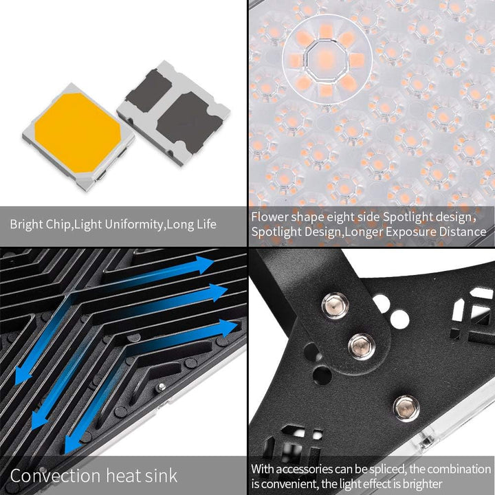 Sararoom 4Pack 300W LED Strahler Aussen, Superhell 30000LM 3000K Warmweiss Scheinwerfer Aussenstrahl