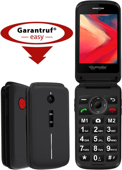 simvalley MOBILE Handy: 4G-Senioren-Klapphandy mit 2,8"-Farbdisplay, Garantruf Easy, BT 5 (Mobiltele