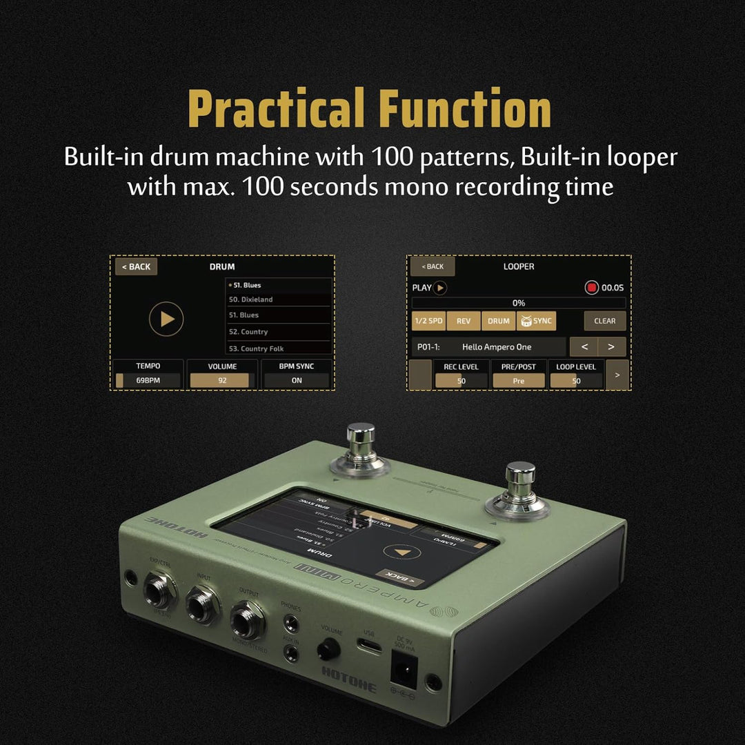 Hotone Gitarre Bass Multi-Effekte Prozessor Touchscreen Gitarre Bass Amp Modellierung IR Cabinets Si